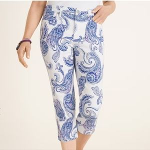 Chico's Blue and Purple Paisley Capris